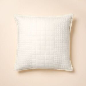 26"x26" Quilt Euro Square Throw Pillow Sour Cream  Cream